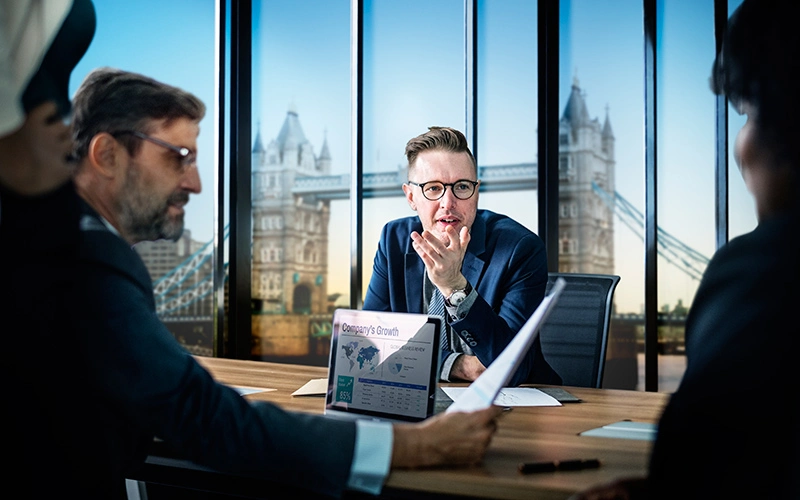 Business meeting to apply for UK Investor Visa