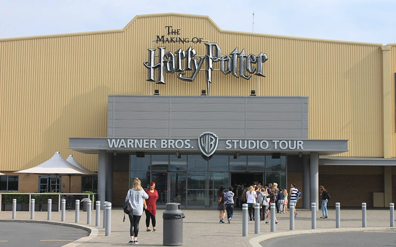 The entrance to the Warner Brothers Studio tour Hertfordshire, London