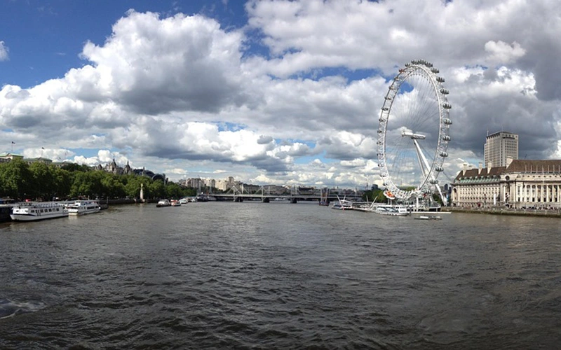 London Eye with city view in London