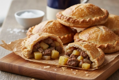 Traditional savory Cornish Pasties