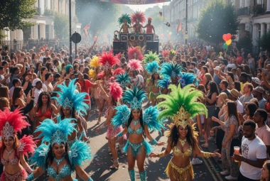 Vibrant costumes at Notting Hill Carnival