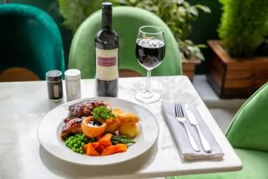 chicken with Yorkshire pudding